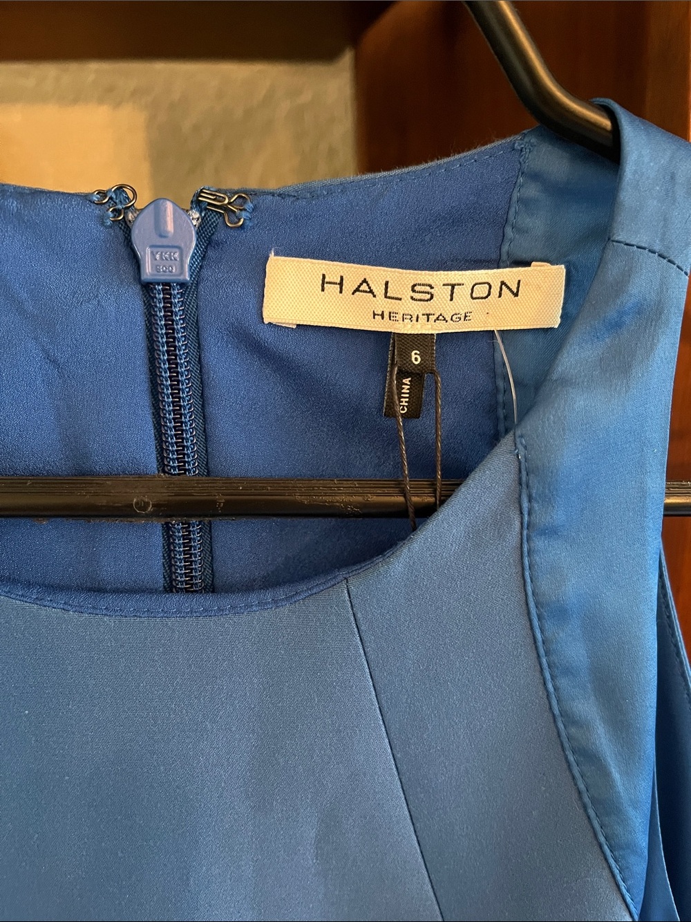 Halston Heritage Cobalt Blue High-Low Fit & Flare Dress - Picture 2 of 8